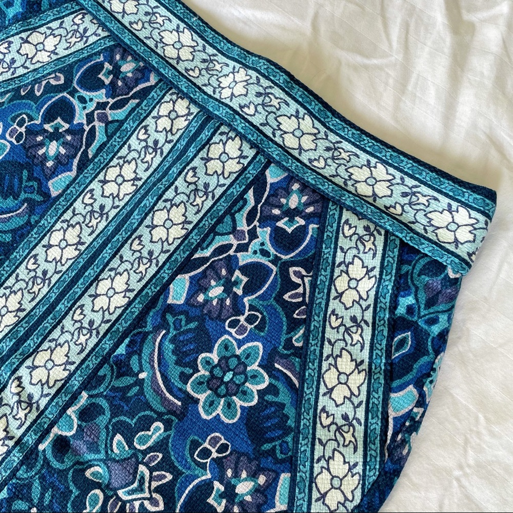 Blue Floral Pencil Skirt